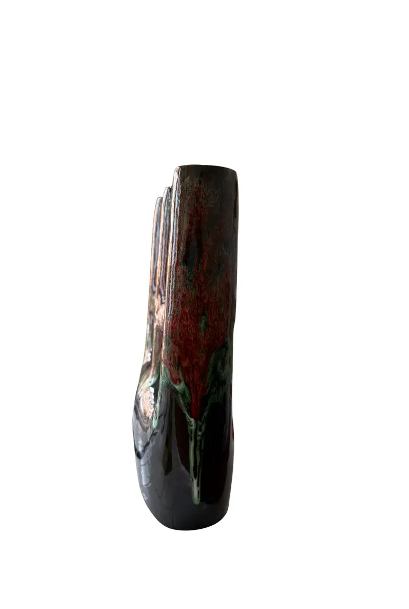 Glazed Moroccan Ceramic Vase Azilane