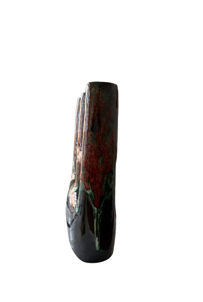 Glazed Moroccan Ceramic Vase Azilane