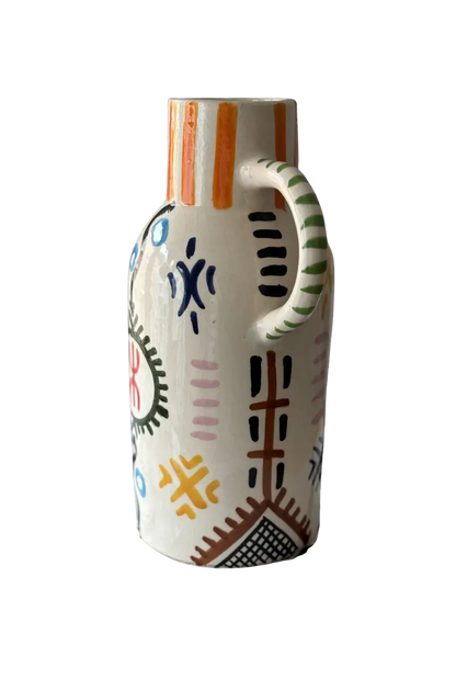 Berber Script Handmade Ceramic Vase Azilane