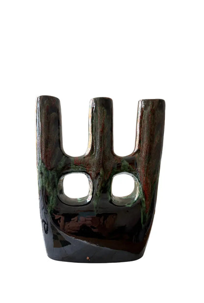 Glazed Moroccan Ceramic Vase Azilane