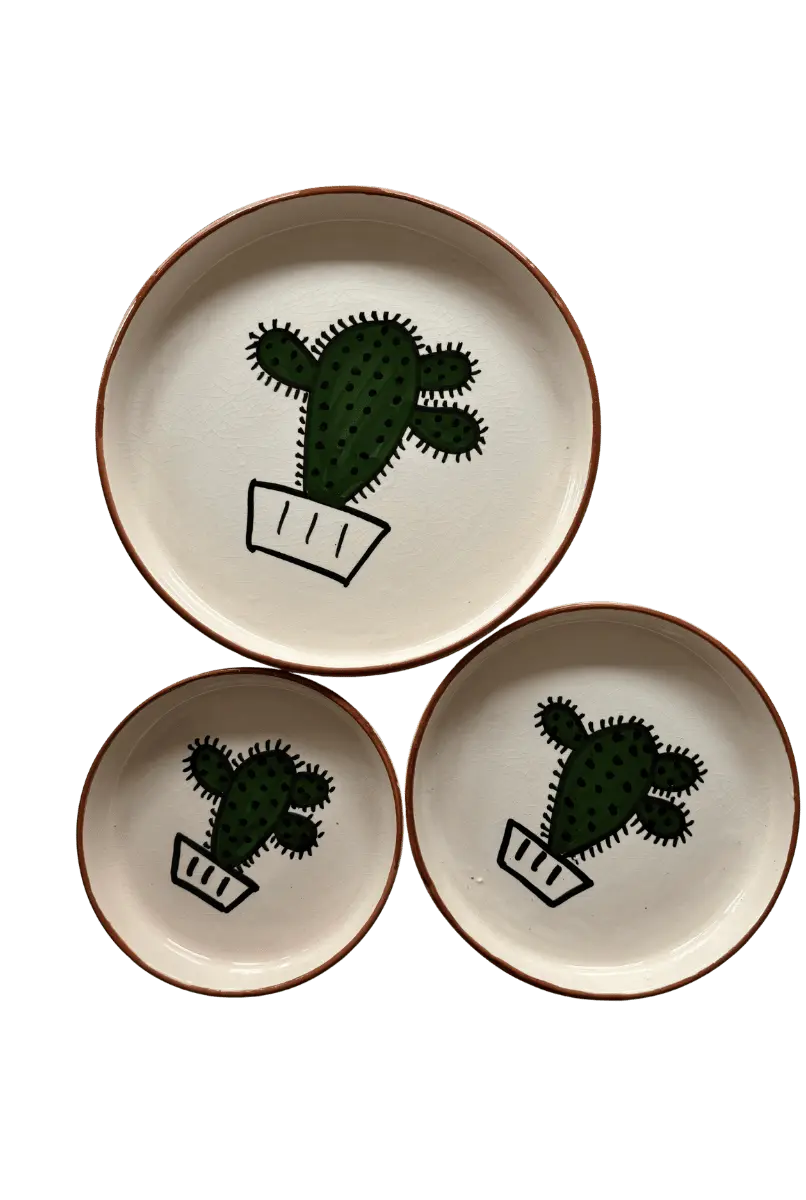 Moroccan Ceramic Cactus Sculpture Azilane